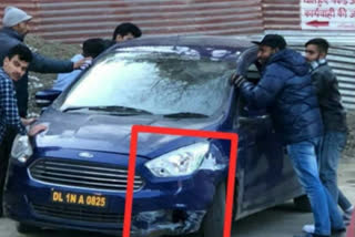 Car driver hit person in Shimla