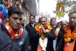 BJP candidate Anil Sharma campaigned door to door in RK Puram assembly for delhi election 2020