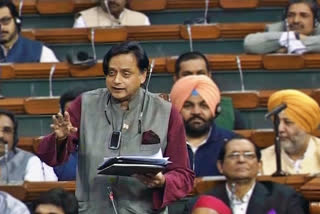 Congress MP Shashi Tharoor in Lok Sabha