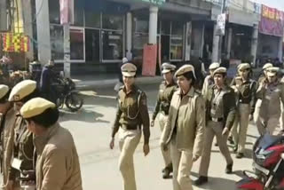 Petroling and flag march in Dwarka