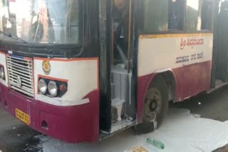 Fire appearing on City Bus Engine