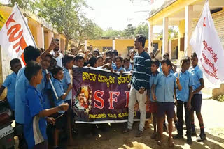 Students from Hosur village who protested leaving school