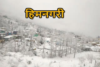 beautiful view of snowfall in Munsiyari