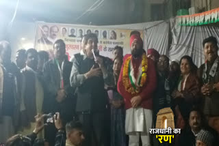Raj Babbar campaigned for Congress Party candidate Gurcharan Singh Raju in Vishwas Nagar Assembly
