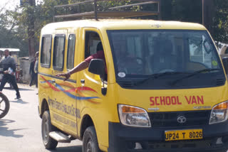 school vehicles of incomplete standard in budaun