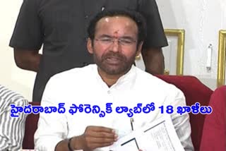 18 posts vacant in Hyderabad Central Forensic Science Laboratory: Union Home Minister Kishan Reddy