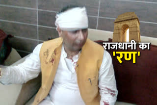 BSP candidate narayan dutt sharma from badarpur attacked during public meeting
