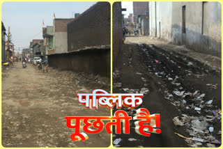 residents of radha vihar area are disturbed by bad condition of road in delhi