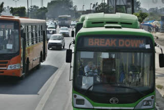 delhi traffic police alerted about cluster bus breakdown in dhaula kuan-lajwanti road