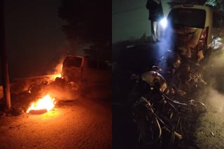 Car and motorcycle fire in Tutu