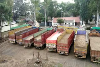 Revenue department and police seize 36 trucks loaded with illegal sand
