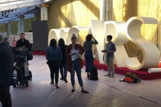 Crews are busy setting up the red carpet for Oscars 2020