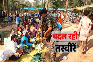 Decorating market in Naxalite affected area of Kondagaon