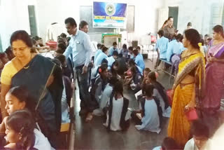 Distribution of kits to students, experiments at enkoor khammam