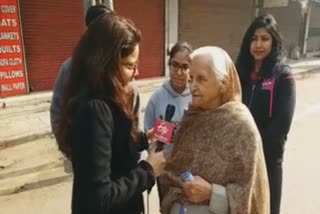 86-year-old woman casts her vote in Delhi assembly polls