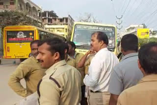 Private School Buses ceased in Shamshabad by the inspection of Rta Officers