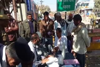 Health test in road safety campaign nagaur, यातायात सप्ताह न्यूज मकराना नागौर