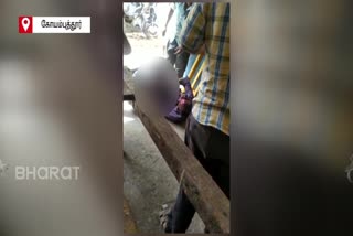 viral video of drunken man biting finger of other man in coimbatore