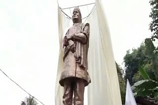 Innoguration statue of dr. bhupen hazarika at barhampur nagaon