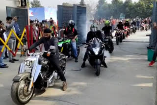 Racing bike rocked