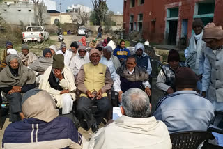 retired workers protest in gohana