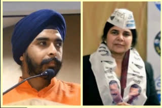 AAP rajkumari dhillon is leading against tajinder pal singh bagga from hari nagar vidhansabha