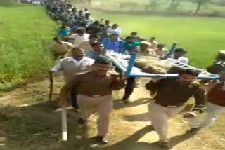 Panther trapped in the field, खेत की तारबंदी में फंसा पैंथर