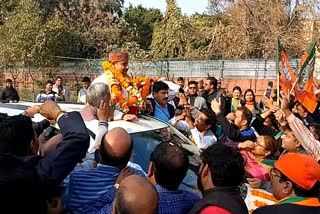 BJP candidate Vijendra Gupta celebrated victory