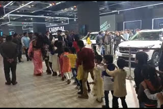 Slum children saw vehicles at Auto Expo in Greater Noida