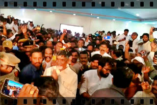 tdp president chandrababu attended telangana mla son's wedding in khamma