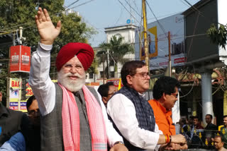 BJP MP Surinder Singh Aluwalia in the procession