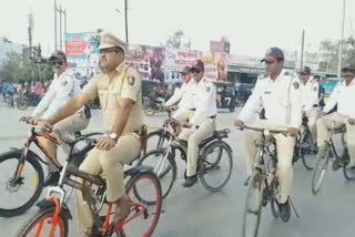 hingoli traffic police cycle ride