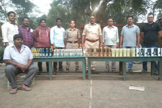 liquor bottles seized at jangareddygudem