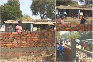 wall in front of slum