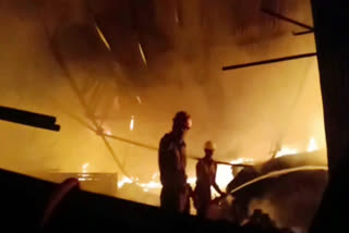 A fierce fire in the tent house warehouse