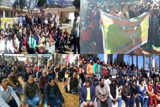 demonstration news about ending reservation in promotion in Pauri
