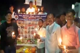 tribute to pulwama martyrs in Gangavati