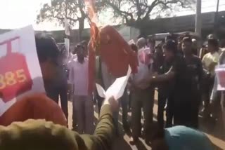 Activists burnt effigy