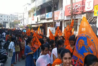 abvp students protest in warangal to solve problems in education
