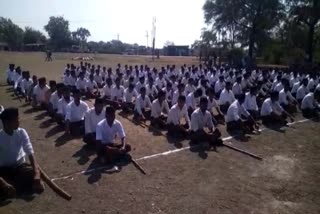 Rashtriya Swayamsevak Sangh took out the movement in tanudia agar malwa