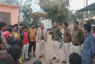 Bijawar police station in-charge did the mass media with the villagers