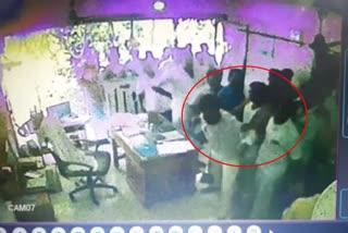 DMK cadres attack Petrol Bunk Employee