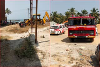 Karnataka: A man falls into a 15-feet-deep hole as the land around the bo