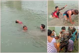 Army Jawan Save a precisious life in Assam's Barpeta District