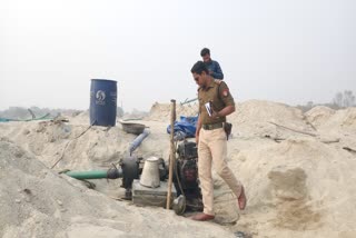 Chirang illegal mining of sand gravel machine seized