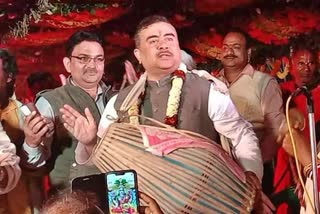 Another mood of TMC leader Shuvendu during Harinam Sangkirtan