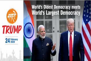 Ahmedabad Municipal Corporation news  Kem Chho Trump latest news  Sabarmati Ashram  Motera stadium inauguration  namaste Trump latest news  നമസ്തേ ട്രംപ് പോസ്റ്ററുകള്‍  അഹമ്മദാബാദ് മുന്‍സിപ്പല്‍ കോര്‍പറേഷന്‍  ട്രംപിന്‍റെ ഇന്ത്യ സന്ദര്‍ശനം