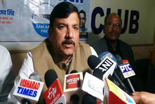 sanjay singh press conference in noida for kejriwal vikas model