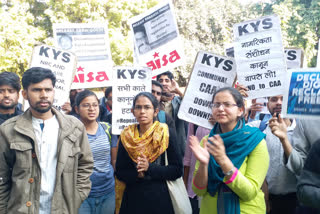 Ishi Ghosh protested at Jantar Mantar