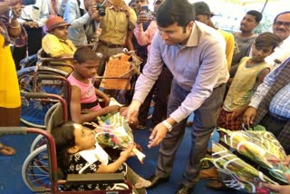 Collector distributed tricycle to Divyang in balodabazar